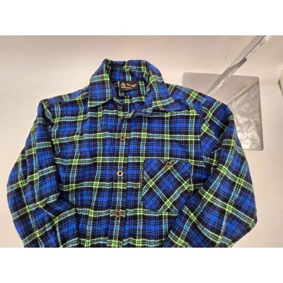 The Vermont Flannel Co. X-Small Plaid Shirt Blue & Green Mens Button Down - Picture 4 of 8